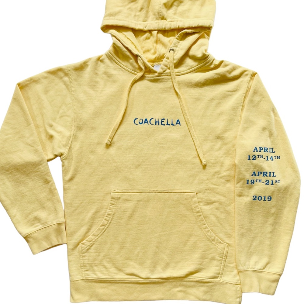 COACHELLA Womens Small Hoodie April 2019 Yellow Long Sleeve Official Merchandise